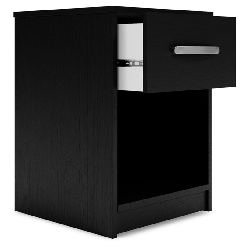 Dymone One Drawer Wood Nightstand, Espresso, 22.09" H x 15.79" W x 15.83" D