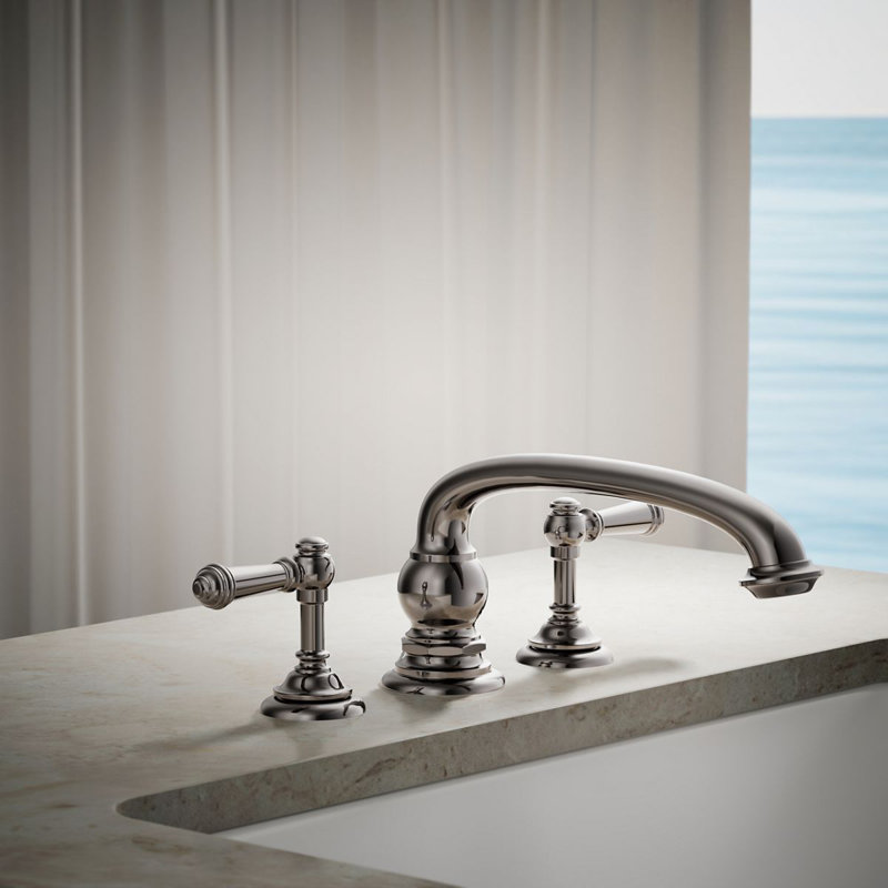 Artifacts Deck-Mount Bath Lever Handle Trim, Titane éclatant