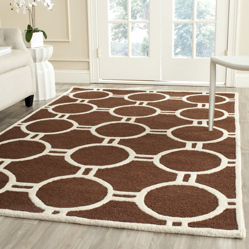 Tapis géométrique en laine touffeté à la main Deedgra, Rectangle 9 pi x 12 pi