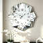 Belsy 55x55cm  Wall Clock Silver Glass Mirrored Accent Clock Polygon