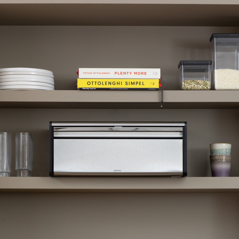 Brabantia Fall Front Bread Box, Matte Steel