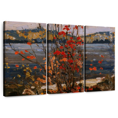 Lac Harnek et arbre rouge