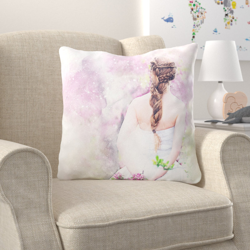 Coussin de fille fille Burlingame, Microsuède, Intérieur