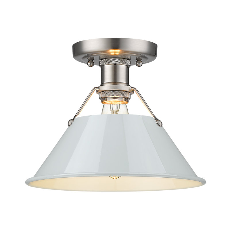 Weatherford Flush Mount, Pewter, Dusky Blue