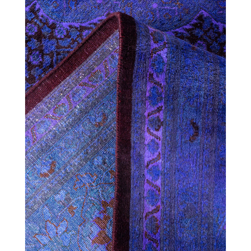 Tapis mauve en laine noué à la main Haydon 10 pi 2 po x 14 pi 0 po