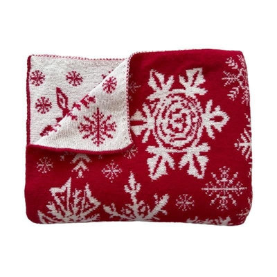 Kbndieu Knitted Christmas Blankets Decorative Living Room Sofa Cover Lap Winter Thickened Bedding