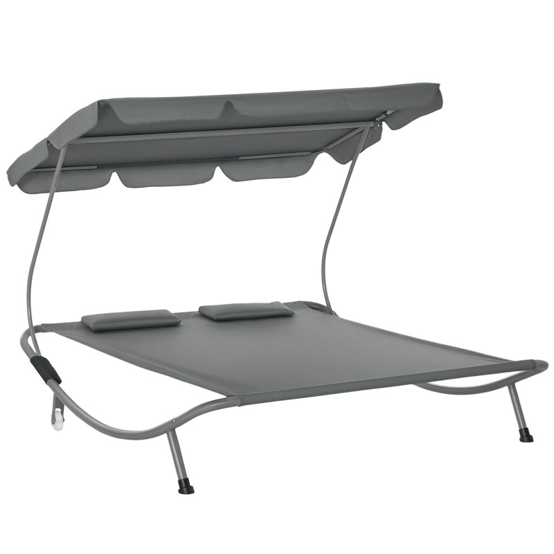 Double Hammock with Stand, Grey/Black