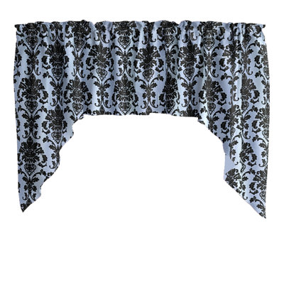 Poplin Damask Floral Swag Window Valance 58" Wide