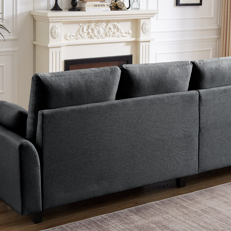 Canapé modulaire rembourré 3 pièces Kurumi, Polyester gris foncé
