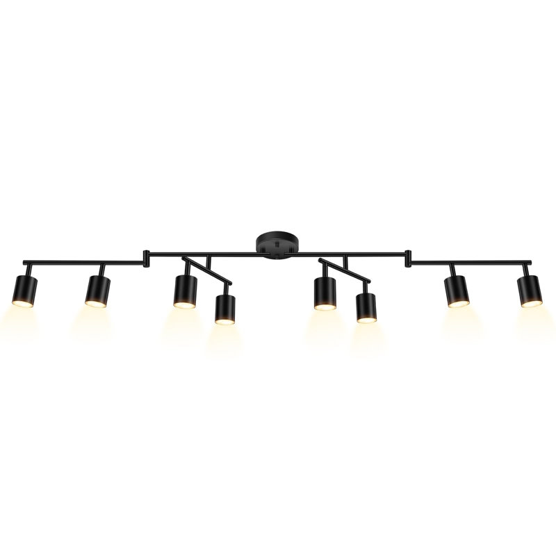 8-Light Matte Black Adjustable Track Lighting Fixture(GU10 Socket, Bulb Not Included)