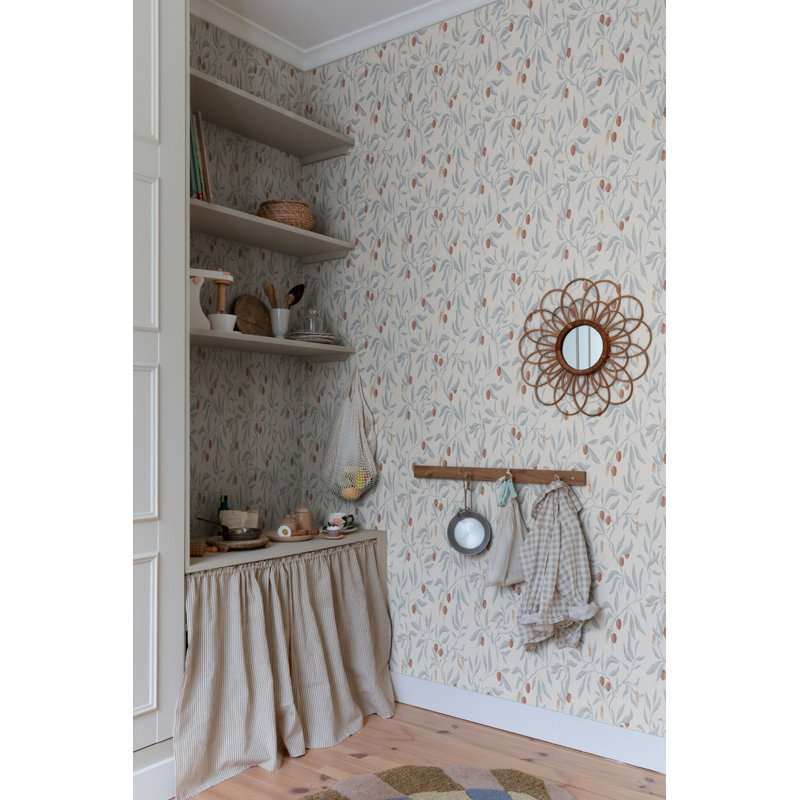Villa Dalaro 2 Floral Wallpaper Roll, Misty Blue