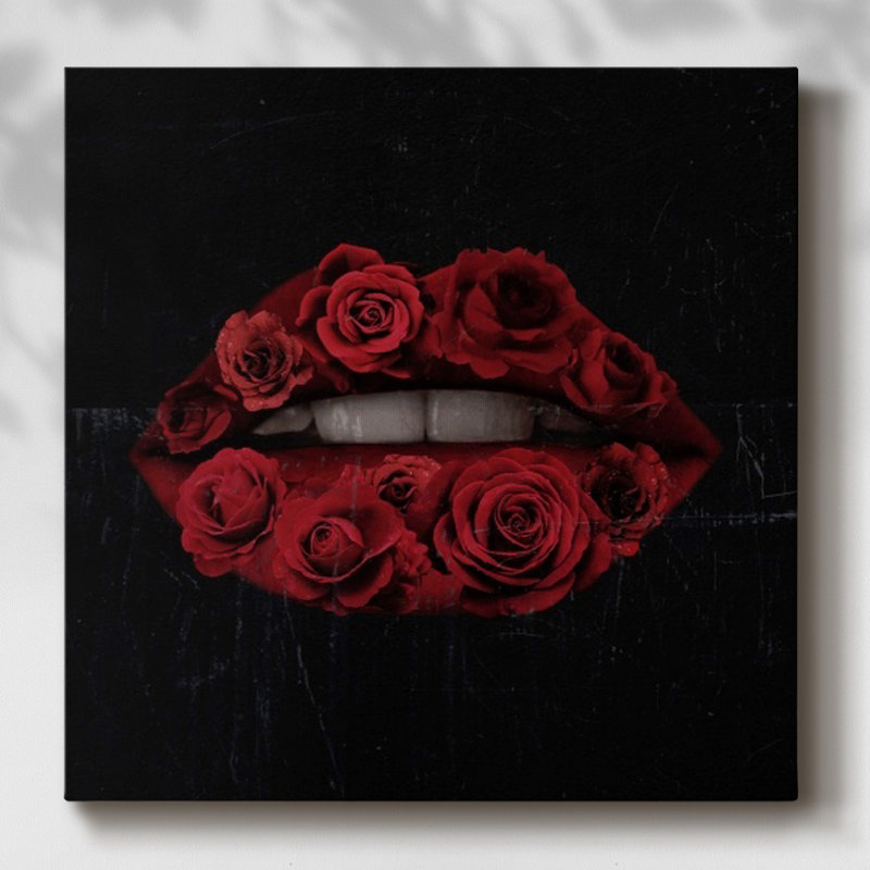 Glam Kiss I sur impression sur toile, H 32 po x l 32 po x P 1,5 po
