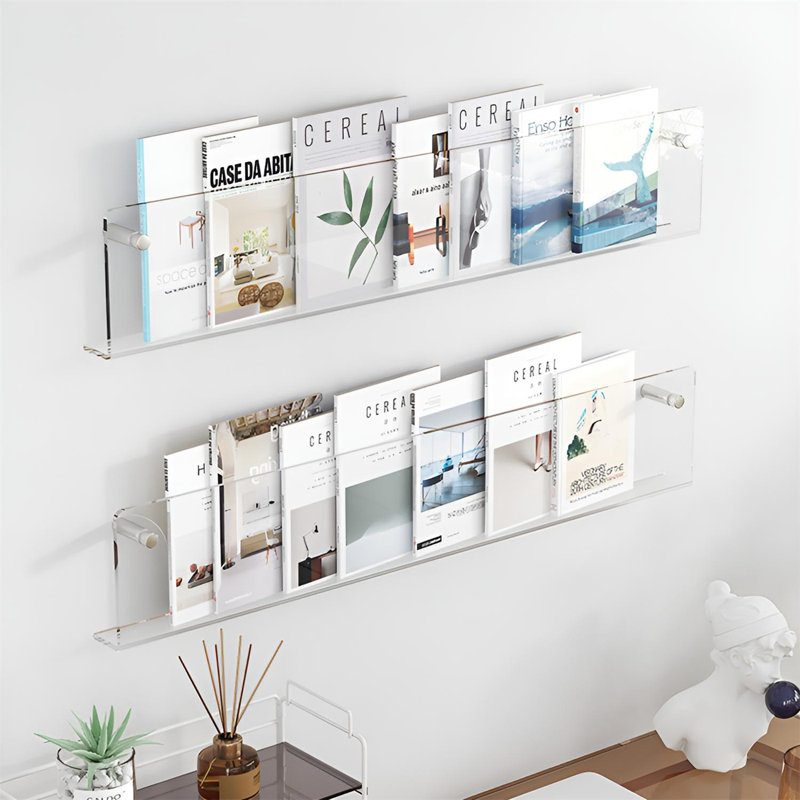 Tablette murale en acrylique, H 5,9 po x l 23,62 po x P 1 po