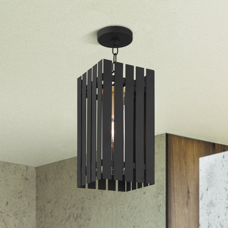 Luminaire suspendu simple à 1 lumière Sidley, Noir