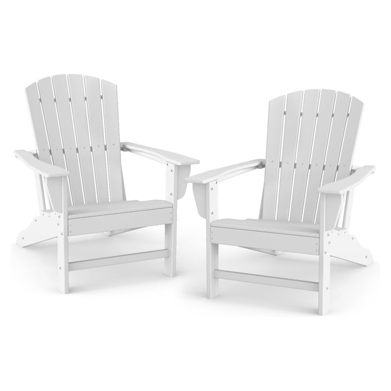 Ensemble extérieur de 2 en PEHD extérieur Adirondack, Noir