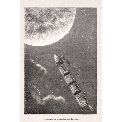 Earth to the Moon 1 Piece Wrapped Canvas Wall Art