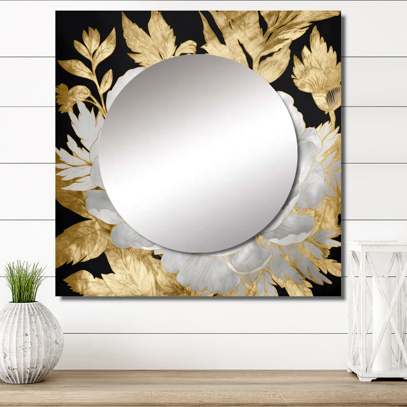Deonie - Décoration murale miroir carré rose pour chambre à coucher, 36 po x 36 po