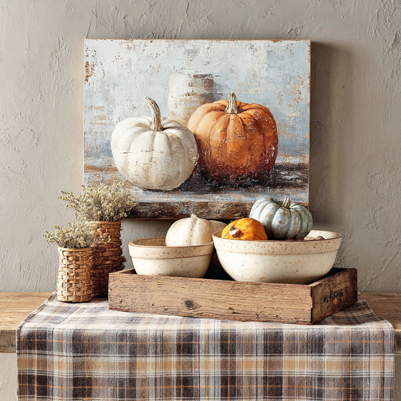 «Farmhouse Pumpkin», art mural sur toile tendue, H 30 po x l 30 po