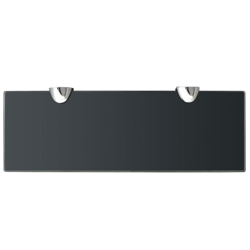 Glass Floating Shelf, Black, 0.8cm H x 30cm W x 10cm D