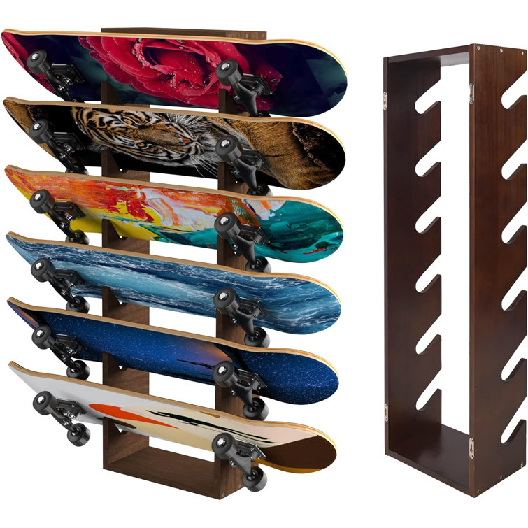 BiJun 4-Layer Skateboard Rack - Floor Stand Holder For Skateboards, Longboards & Snowboards