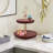 Rustic Acacia Wood 2 Tier Cake Stand with Gold Branch Pedestal for Dessert Display and Christmas Decor