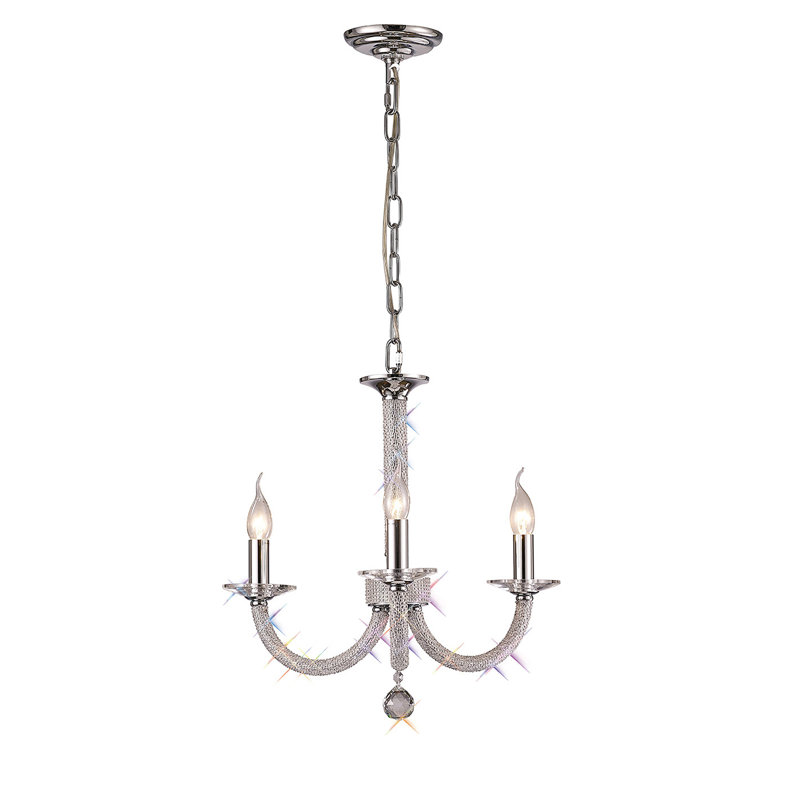 Gelnett 3 - Light Candle Style Chandelier, Polished Chrome