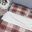 Tartan à carreaux blanc et rouge - Ensemble de housse de couette abstrait - Microfibre de polyester-1217761994
