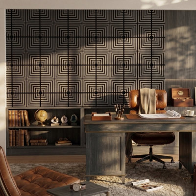 23,6 po X 23,6 po Panneaux muraux décoratifs à lattes de bois 3D