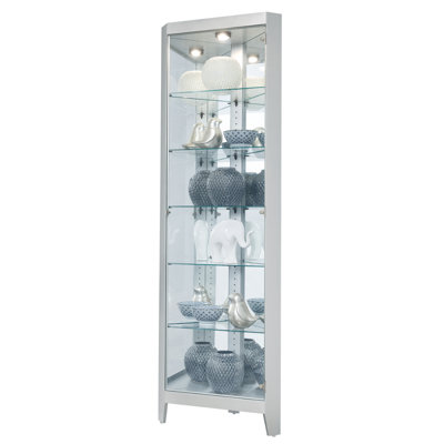 Tamsin Solid Wood Lighted Curio Cabinet