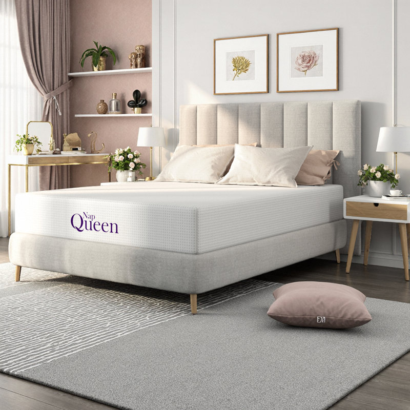 LUMERIS 12 Inch Queen Memory Foam Mattress in a Box - Charcoal-Infused Cooling Support, Medium Firm Feel & Spine Alignment for Stomach Sleepers