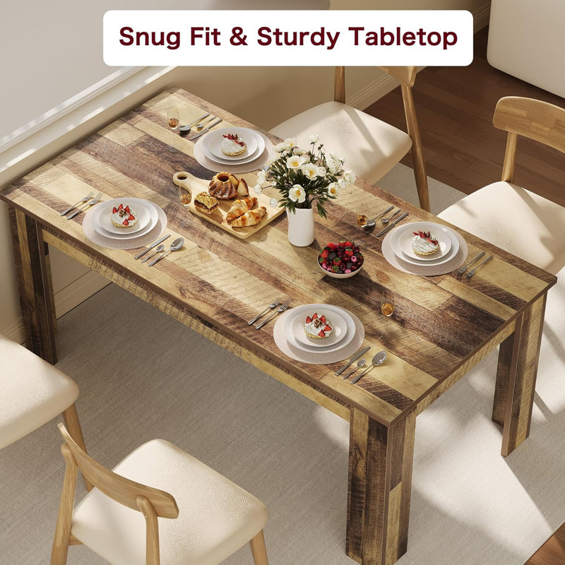 Grande table de salle à manger de 63 po pour 4 à 6 personnes, table de salle à manger pour la cuisine