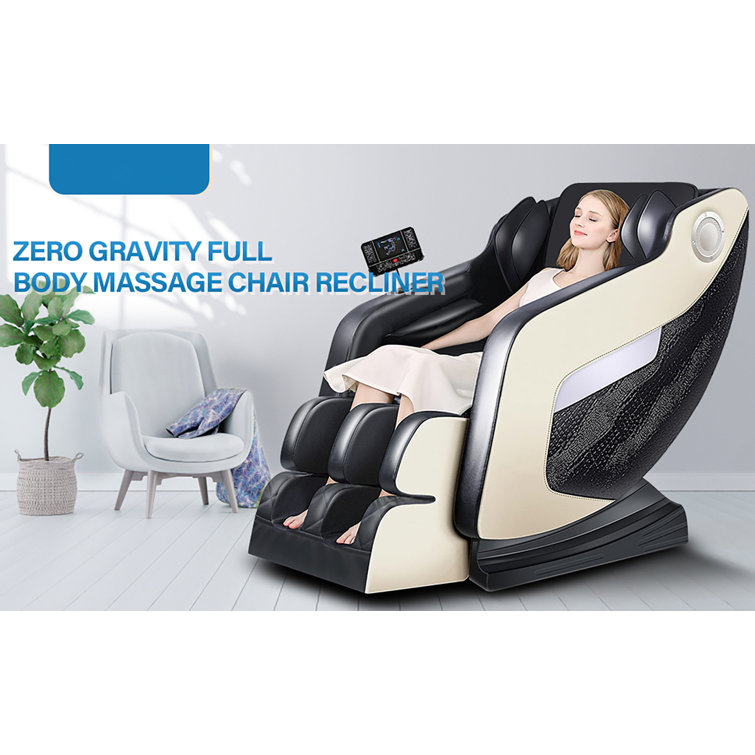 Leather Match Reclining Heated Massage Chair