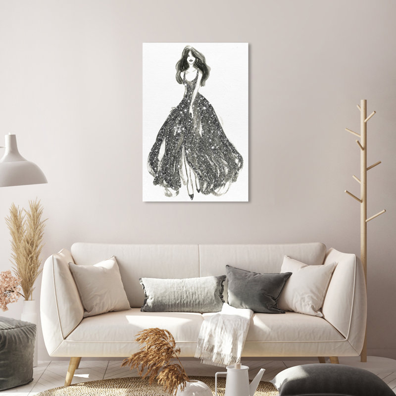 " Elegant Dress Flow II ", Wrapped Canvas, 30" H x 20" W