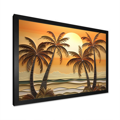 Golden Sunrise Palm Trees II