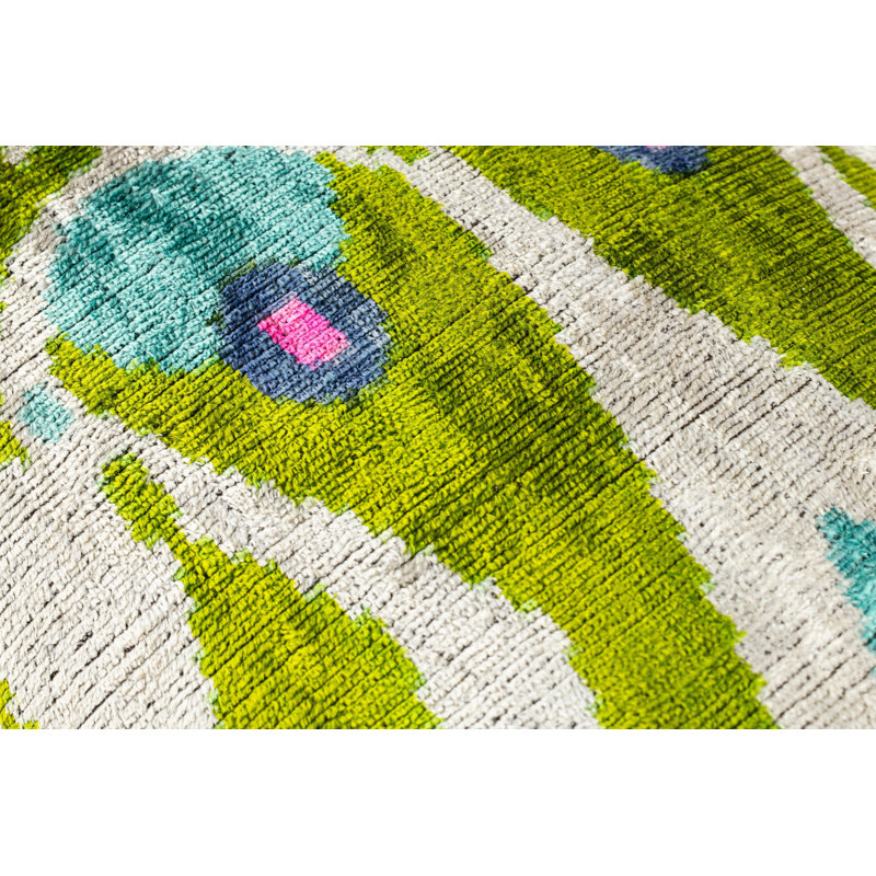 Silk Lumbar Rectangular Pillow Cover & Insert, Green/Blue/Geometric/Paisley