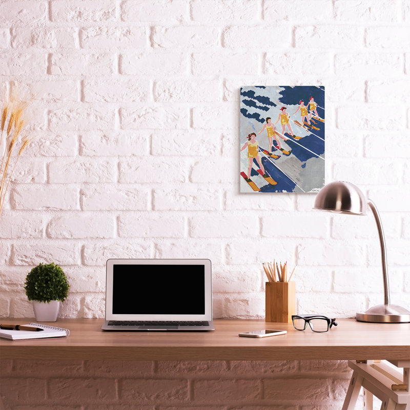 «Retro Waterski Women» par Stellar Design Studio, H 20 po x l 16 po x 1,5 po, Toile tendue