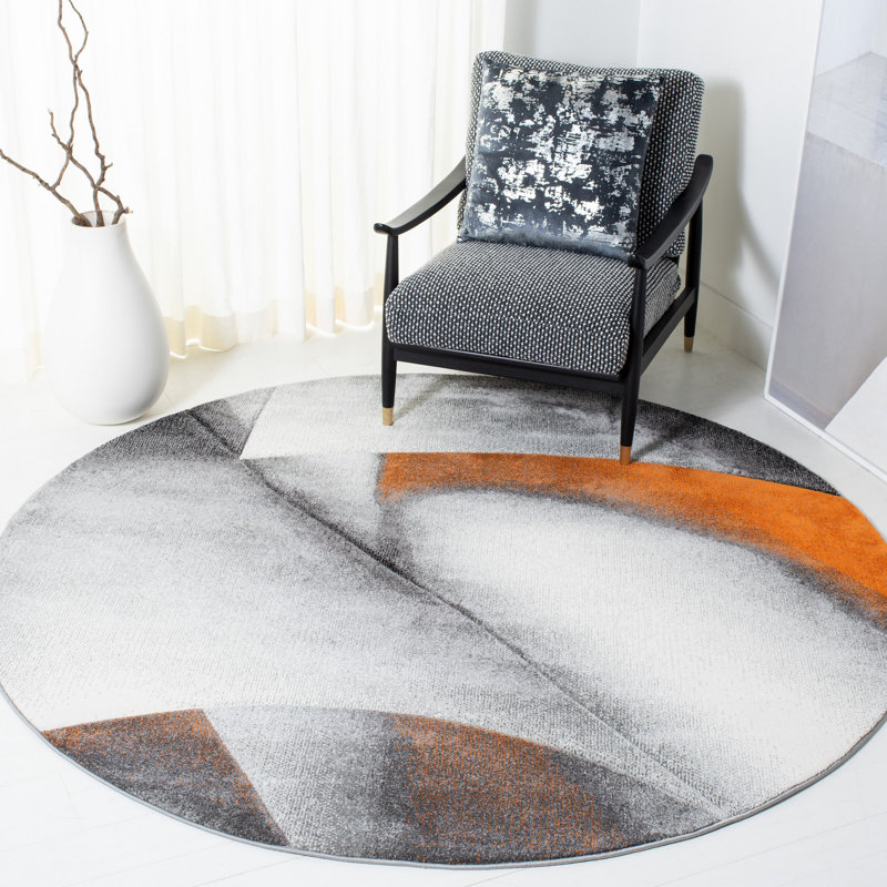 Toughkenamon Performance Abstract Rug, Round 6'7"