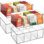 Sorbus 4 Pack Clear Stackable Storage Bins with Dividers