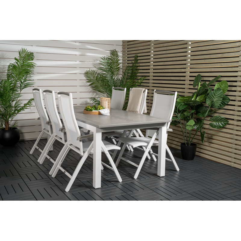 Jayesh 6 - Person Patio Dining Set with Extendable Rectangular Table