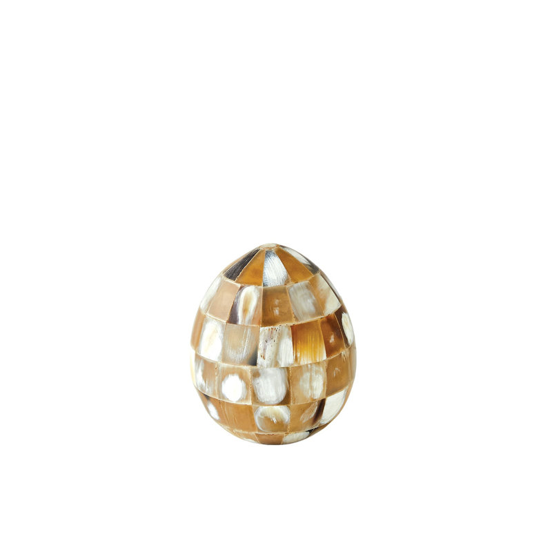Horn Egg-Black-Med, Brown, 4" H x 3.25" W x 3.25" D