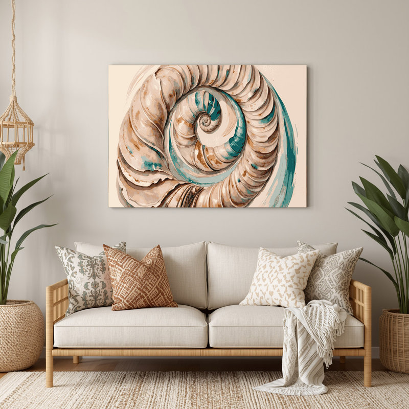 Art mural en métal beige Collection Coastal Conch