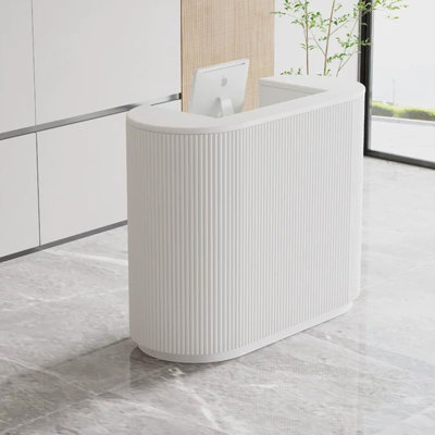 Contemporary Oval Manufactured Wood Reception Desk