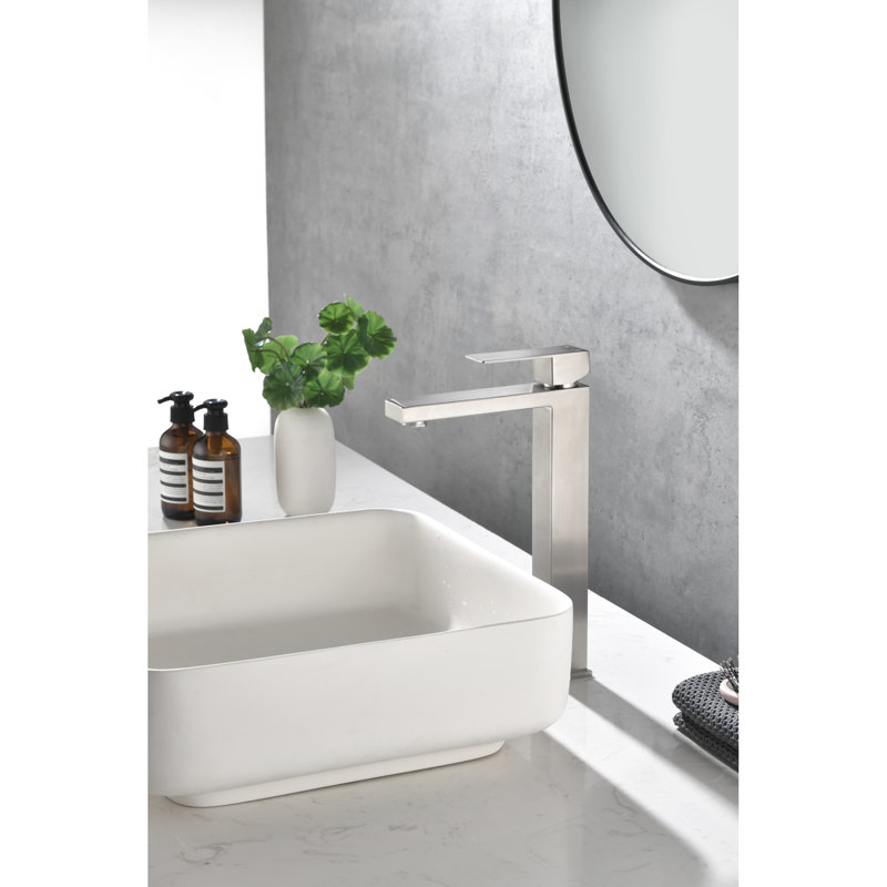 Bathroom Faucet With Single Hole Installation, Brushed Nickel, Stainless Steel, Corrosion Protection, Steady Water Output Nickel Faucet, Resistance, Fingerprint Proof, Discharge
