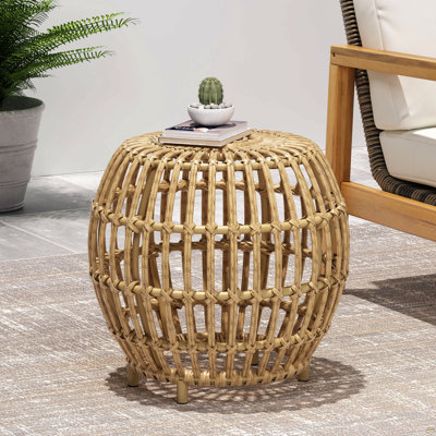 Table d'appoint - Table d'appoint bohémienne en faux rotin
