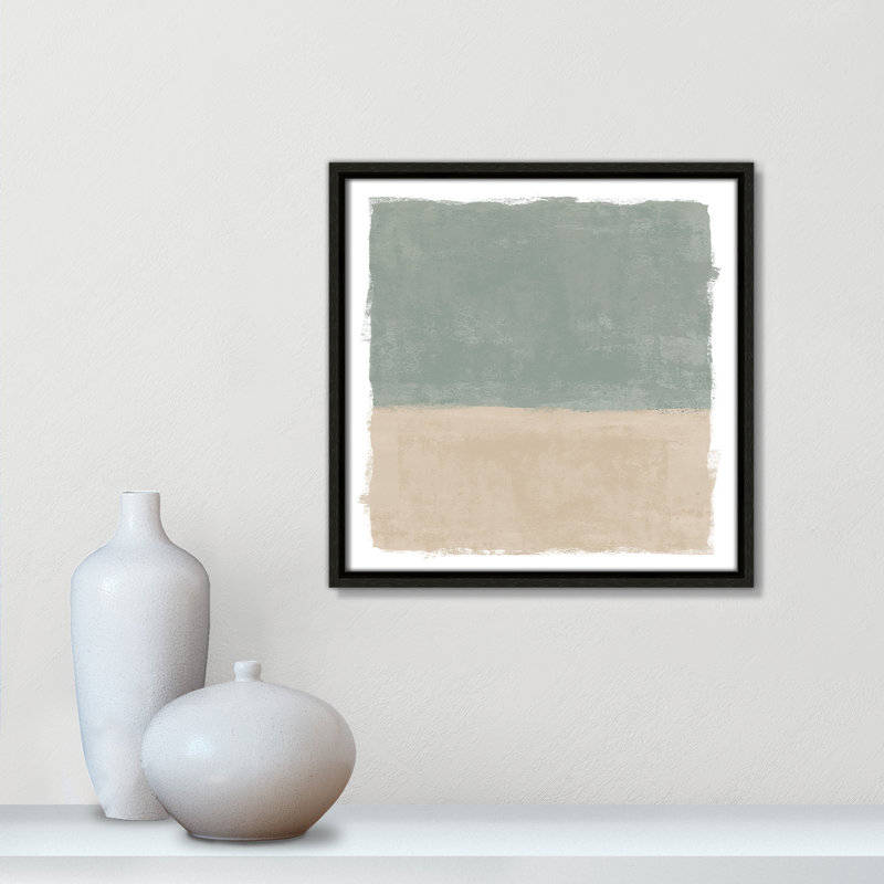 «Sage and Sand I» - Reproduction carrée de Vesrion par Natalie Carpentieri, Espresso, H 13,5 po x l 13,5 po