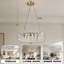 Lustre moderne à DEL avec cadre en métal doré