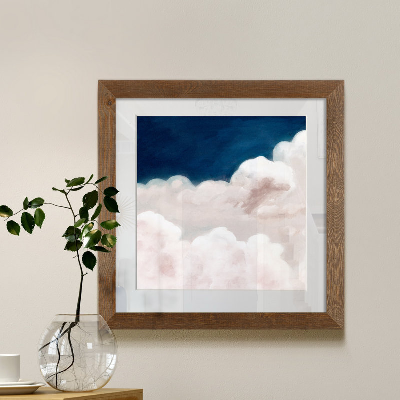 Nuit trouble, reproduction d’art encadrée, Blanc, H 31,5 po x l 31,5 po x P 1,5 po, Papier avec cadre érable