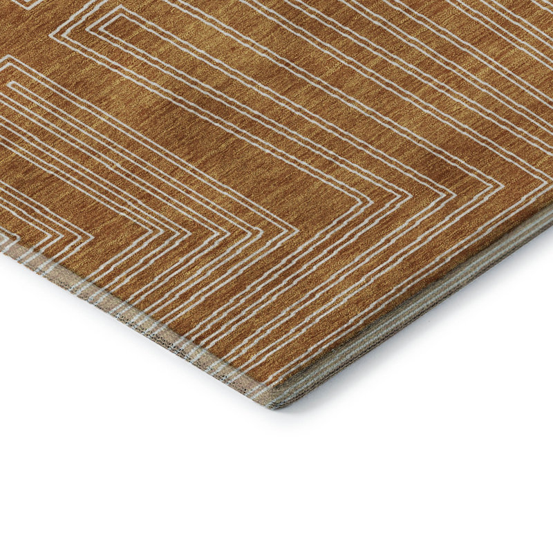 Tapis géométrique de qualité supérieure lavable à la machine Cortes AMF1045, Rectangle 2 pi 6 po x 3 pi 10 po