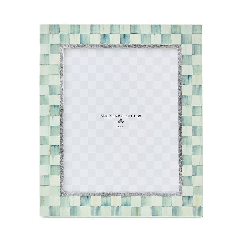 Courtly Check Lacquer Frame, Green/Cream, 8" W x 10" H
