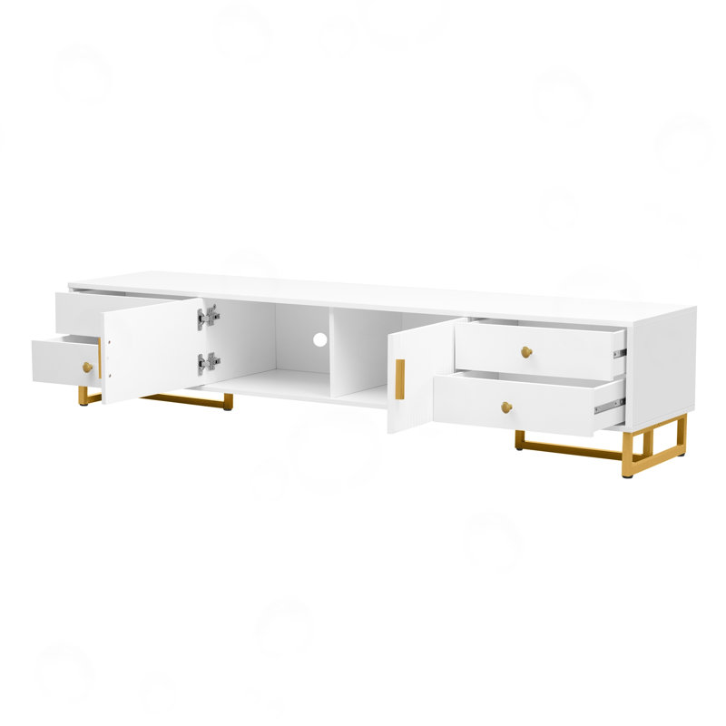 Meuble télé avec 4 tiroirs, White